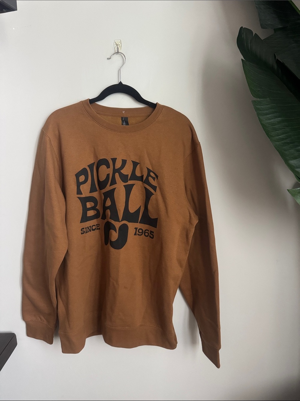 Pickleball Graphic Crewneck Sweatshirt - Brown